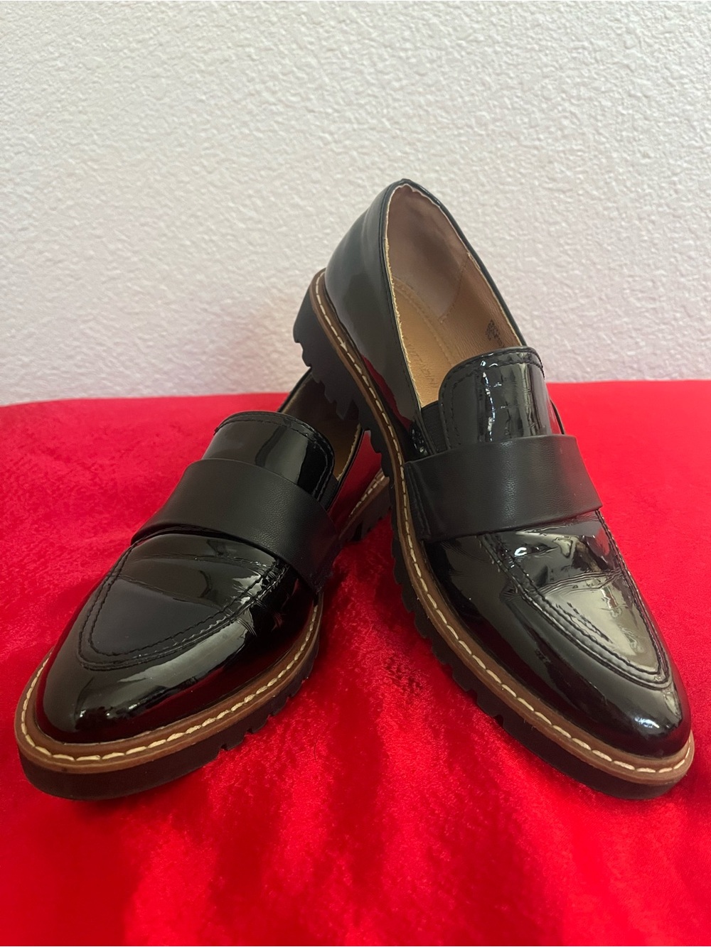 Adrienne Vittadini Proxy Patent Loafers in Black